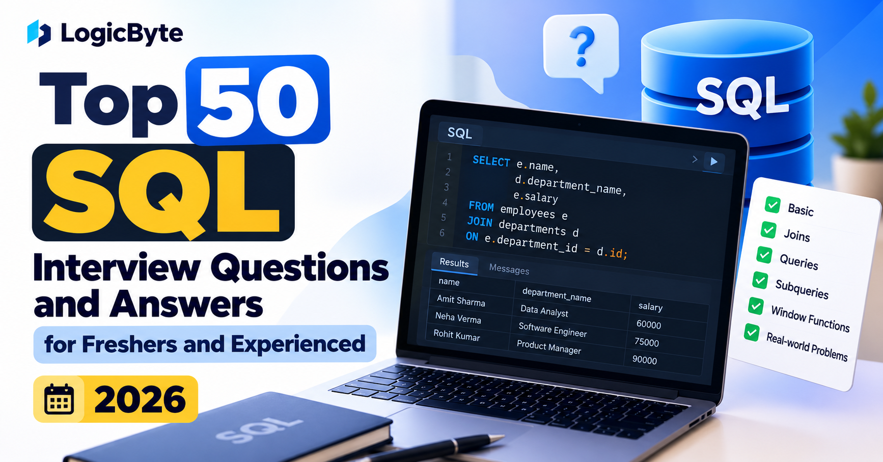 Top 50 SQL Interview Questions 2026